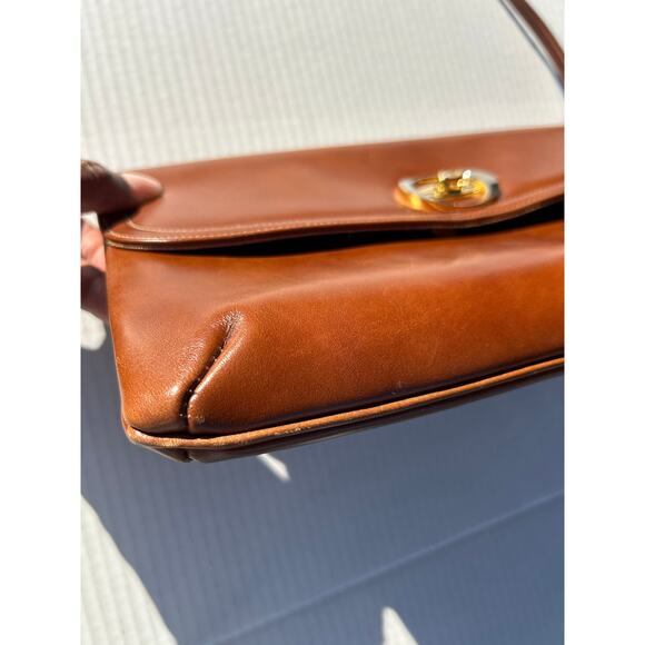 Crown Lewis Purses | Vintage Chestnut Brown Leather Shoulder Bag - Picture 6 of 17